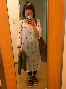 「JEANASIS（ジーナシス）のDENIMシルキースキニーパンツ/715842 （デニムパンツ）」を使った、ゆり☺︎さん（レディース・160cm）の夏コーディネート