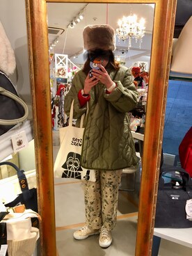 「Omekashi（オメカシ）のアイテム（オールインワン・サロペット）」を使った、ゆり☺︎さん（レディース・160cm）の冬コーディネート