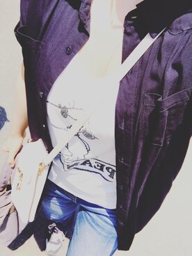 「Honeys」｜「アイテム（シャツワンピース）」を使った、えび@えび松さん（レディース・158cm）の夏コーディネート