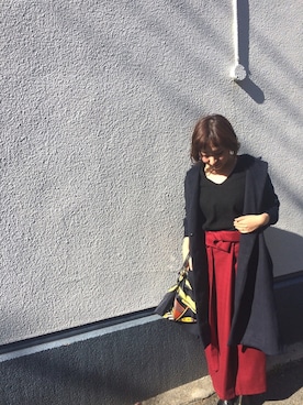 「ナロースカート」｜「アイテム（チェスターコート）」を使った、YUKIさん（レディース・152cm）の冬コーディネート