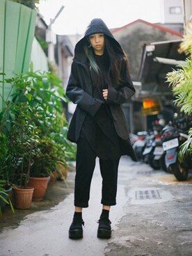 「TRAN泉（トラン）のアイテム（ジャケット/アウター）」を使った、山葉澪さん（レディース・160cm）の秋コーディネート