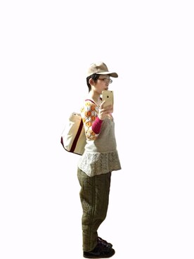 「ちょうちょ柄」｜たんぼさん（レディース・151cm）の冬コーディネート