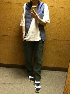 「initial（イニシャル）のアイテム（その他アウター）」を使った、heylobさん（レディース・162cm）の夏コーディネート