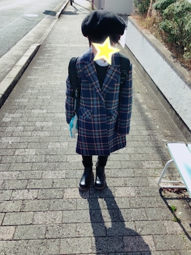 「passage mignon/flaneur（パサージュミニョンフラヌール）のアイテム（ハンチング/ベレー帽）」を使った、yooooさん（レディース・148cm）の冬コーディネート
