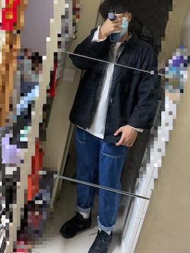 「GU（ジーユー）のアイテム（ノーカラージャケット）」を使った、Kyrie1999さん（メンズ・168cm）の秋コーディネート