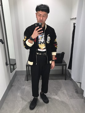「SHOCKERのアイテム（その他アウター）」を使った、hiromuckさん（メンズ・164cm）の秋コーディネート