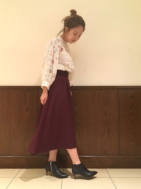 「NANO universe（ナノユニバース）のアイテム（ブーティ）」を使った、nano universe ルミネ新宿 Womensさん（レディース・160cm）の秋コーディネート