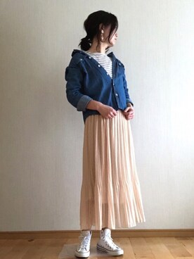 「襟抜きシャツ」｜YoYuYuUさん（レディース・165cm）の春コーディネート