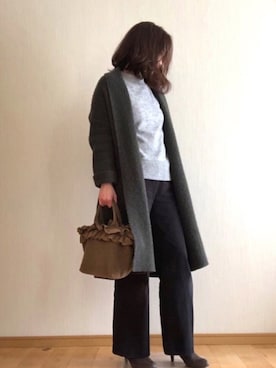 「フリルトート」｜「アイテム（その他アウター）」を使った、YoYuYuUさん（レディース・165cm）の冬コーディネート