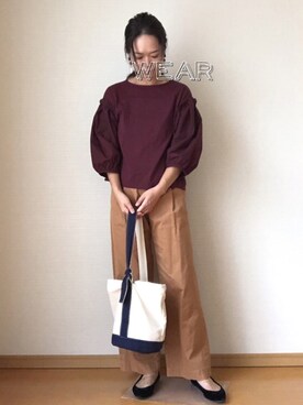 「SEVENDAYS=SUNDAY（セブンデイズサンデイ）のアイテム（ハンドバッグ）」を使った、YoYuYuUさん（レディース・165cm）の秋コーディネート