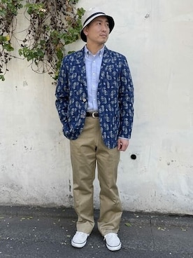 「Sperry Top-Sider（スペリートップサイダー）のアイテム」を使った、BEAMS PLUSさん（メンズ・175cm）の春コーディネート