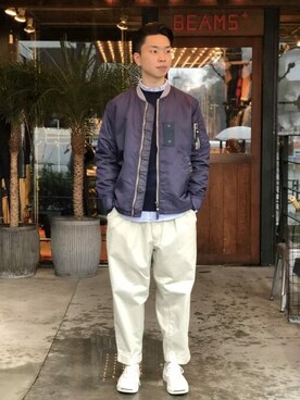 「BEAMS PLUS（ビームスプラス）のアイテム（スウェット）」を使った、BEAMS PLUSさん（メンズ・174cm）の春コーディネート