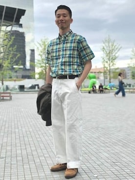 「BEAMS PLUS（ビームスプラス）のアイテム（バッグ）」を使った、BEAMS PLUSさん（メンズ・168cm）の春コーディネート