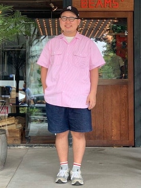「ヘンプコットン」｜BEAMS PLUSさん（メンズ・175cm）の夏コーディネート