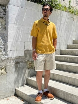 「カットオフ」｜「アイテム（ブーツ）」を使った、BEAMS PLUSさん（メンズ・169cm）の夏コーディネート