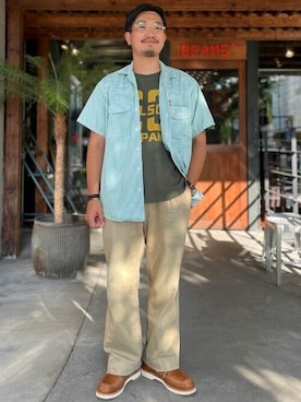「BEAMS PLUS（ビームスプラス）のアイテム」を使った、BEAMS PLUSさん（メンズ・172cm）の夏コーディネート