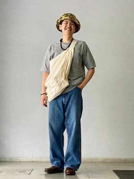「LOOPWHEELER（ループウィラー）のアイテム（スウェット）」を使った、BEAMS PLUSさん（メンズ・170cm）の夏コーディネート