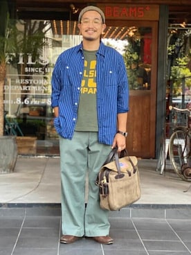「BEAMS PLUS（ビームスプラス）のアイテム」を使った、BEAMS PLUSさん（メンズ・172cm）の夏コーディネート