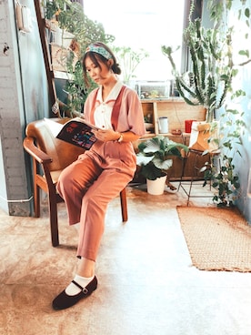 「粉紅色」｜陳欣妘さん（レディース・155cm）の秋コーディネート