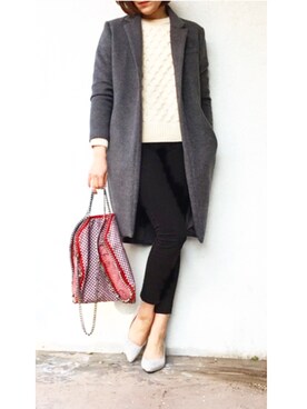 「KINO（キノ）のアイテム」を使った、AYAMIさん（レディース・168cm）の冬コーディネート