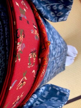 「アイテム（着物、レッド系）」を使った、ちりこさん（レディース・151cm）の春コーディネート