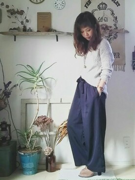 「ゆるニット」｜「アイテム（ブーティ）」を使った、-mai-さん（レディース・158cm）の冬コーディネート
