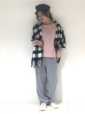 「INFIELDER DESIGN（インフィールダーデザイン）のアイテム（帽子）」を使った、misaさん（レディース・162cm）の冬コーディネート