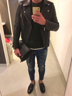 「GUIONNET（ギオネ）のアイテム」を使った、m@tsuさん（メンズ・172cm）の冬コーディネート