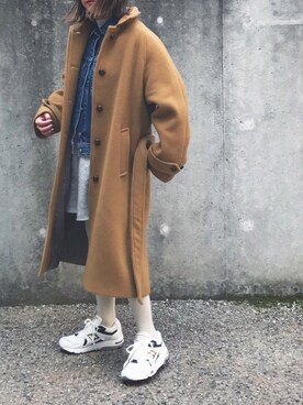 「Acne Studios（アクネストゥディオズ）のアイテム（ジャケット/アウター）」を使った、あさひさん（レディース・161cm）の冬コーディネート