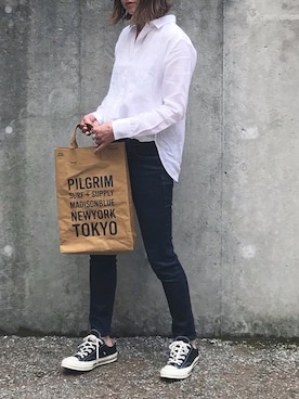 「MADISON BLUE（マディソンブルー）のアイテム（バッグ）」を使った、あさひさん（レディース・161cm）の春コーディネート