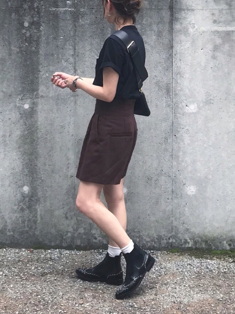 CHURCH'S スタッズ付きッサイドゴアブーツ レディース ブラック