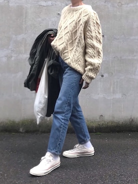 「CONVERSE（コンバース）のConverse 1970s Chuck Taylor All Star Canvas Sneakers（スニーカー）」を使った、あさひさん（レディース・161cm）の冬コーディネート