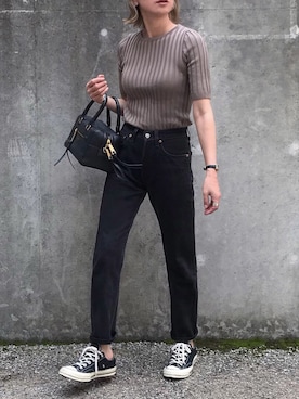 「MARC JACOBS（マークジェイコブス）のアイテム（ショルダーバッグ）」を使った、あさひさん（レディース・161cm）の夏コーディネート