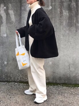 「SLOBE IENA（スローブイエナ）のアイテム（その他アウター）」を使った、あさひさん（レディース・161cm）の冬コーディネート