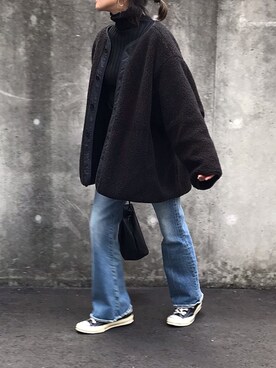 「SLOBE IENA（スローブイエナ）のアイテム（その他アウター）」を使った、あさひさん（レディース・161cm）の冬コーディネート
