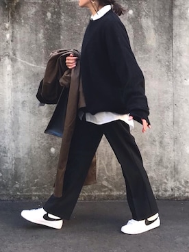 「ATON（エイトン）のアイテム」を使った、あさひさん（レディース・161cm）の冬コーディネート