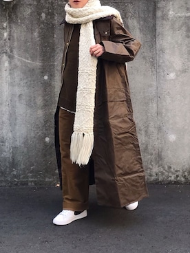 「Barbour（バブアー）のアイテム（その他アウター）」を使った、あさひさん（レディース・161cm）の冬コーディネート