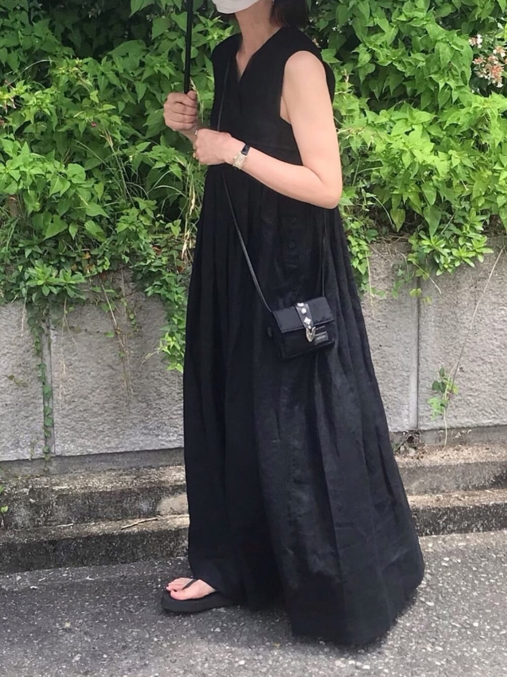 感染対策 HYKE LINEN MAXI DRESS ハイク リネン マキシ ドレス