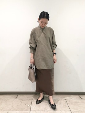 「チドリ柄」｜「アイテム（バレエシューズ）」を使った、ochiさん（レディース・156cm）の秋コーディネート