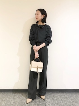 「FRAMeWORK（フレームワーク）のアイテム」を使った、ochiさん（レディース・156cm）の春コーディネート