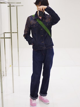 「DRIES VAN NOTEN（ドリスヴァンノッテン）のアイテム（デニムジャケット）」を使った、akarusaさん（メンズ・177cm）の春コーディネート