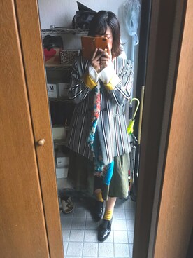「mici（ミチ）のアイテム（その他アウター）」を使った、milkyさん（レディース・155cm）の秋コーディネート