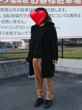 「スエット」｜「アイテム（チェスターコート）」を使った、みずきさん（レディース・154cm）の冬コーディネート