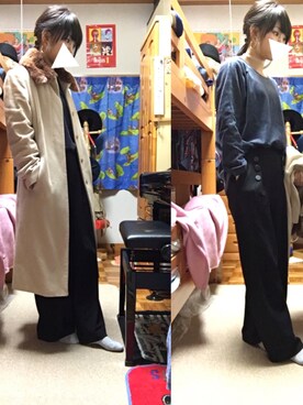 「B7（ベーセッツ）のアイテム（パンツ）」を使った、HIGANOさん（レディース・154cm）の冬コーディネート