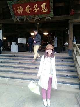 「CA4LA（カシラ）のアイテム（帽子、ブラウン系）」を使った、HIGANOさん（レディース・154cm）の冬コーディネート