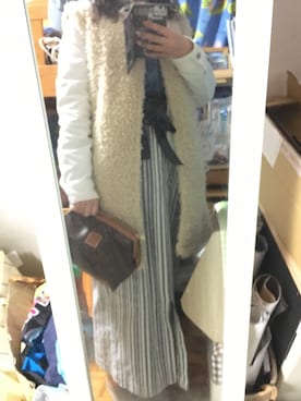 「H&M（エイチ・アンド・エム）のアイテム（ベスト）」を使った、HIGANOさん（レディース・154cm）の冬コーディネート