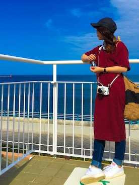 「茨城スナップ」｜「アイテム（ワンピース/ドレス）」を使った、HIGANOさん（レディース・154cm）の夏コーディネート