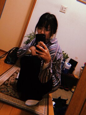 「B7（ベーセッツ）のアイテム（パンツ）」を使った、HIGANOさん（レディース・154cm）の冬コーディネート