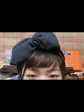 「ハンプティーダンプティーのアイテム（ヘアバンド、ブルー系）」を使った、HIGANOさん（レディース・154cm）の冬コーディネート