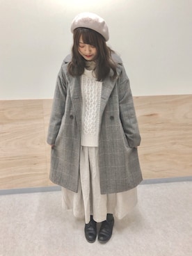 「サマンサ モスモス(Samansa Mos2)」｜「アイテム（チェスターコート）」を使った、R i c eさん（レディース・153cm）の秋コーディネート